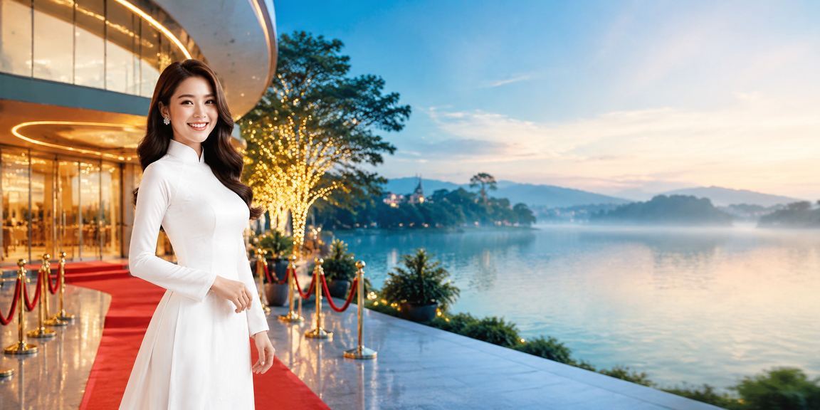Người dùng tại Đà Lạt đăng ký tài khoản mới và nhận bonus ưu đãi với trang phục áo dài truyền thống