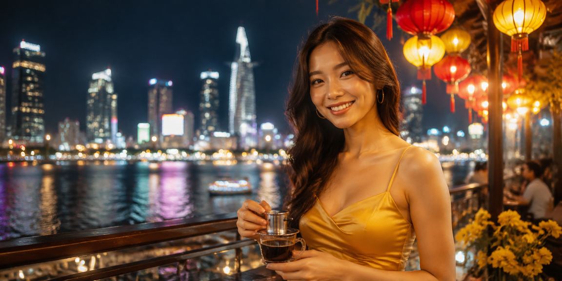 Người dùng TP HCM vừa uống cà phê vừa kiểm tra khuyến mãi casino trên điện thoại