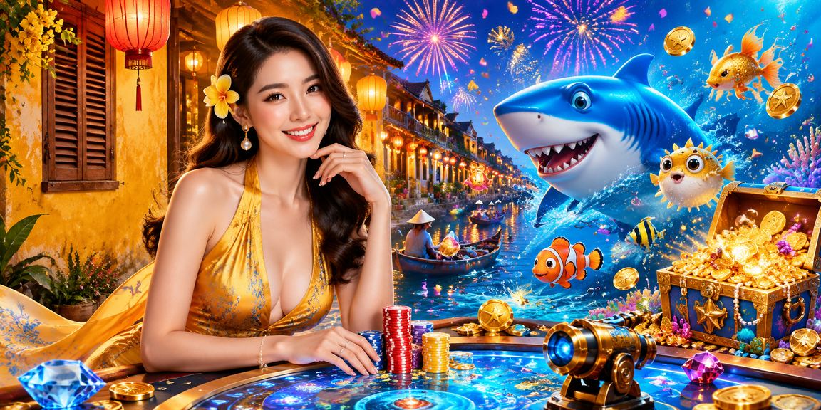 Không khí lễ hội cá cược tại Hội An với các màn hình trận đấu esports rực rỡ